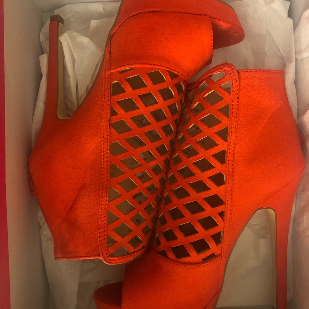 Orange High Heeled Shoes